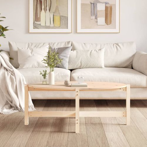 Table Basse 118x63x45 Cm Bois Massif De Pin