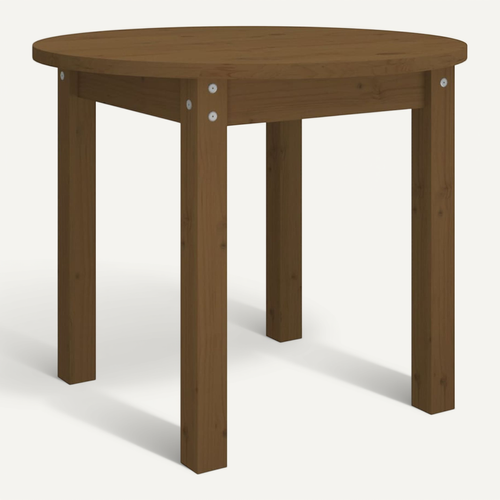 Table Basse Marron Miel Ø 55x45 Cm Bois Massif De Pin