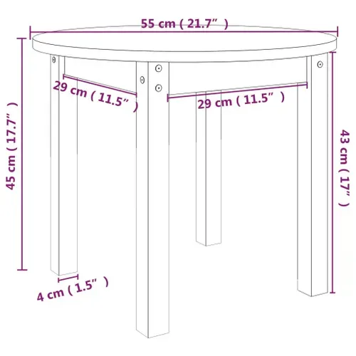 Table Basse Marron Miel Ø 55x45 Cm Bois Massif De Pin