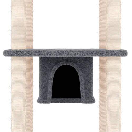 Arbre À Chat Avec Griffoirs En Sisal Gris Foncé 169 Cm