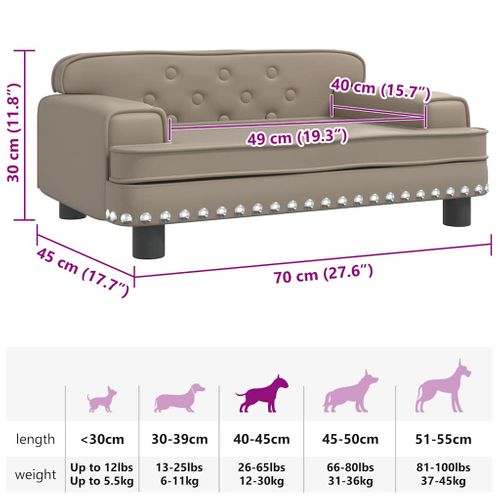 Lit Pour Chien Cappuccino 70x45x30 Cm Simili