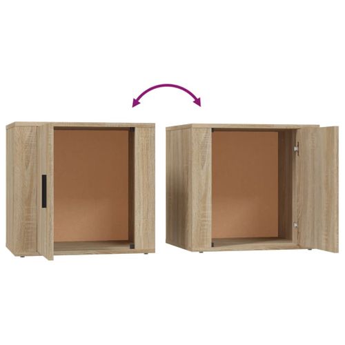 Tables De Chevet 2 Pièces Chêne Sonoma 50x39x47 Cm