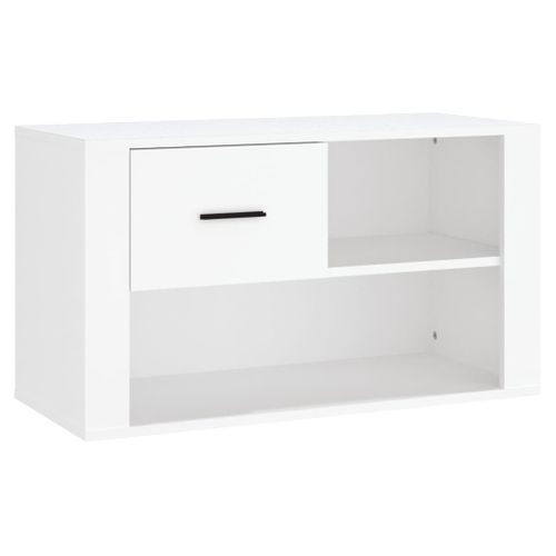 Armoire à Chaussures Blanc 80x35x45 Cm Bois Contreplaqué