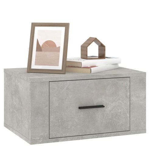 Tables De Chevet Murales 2 Pièces Gris Béton 50x36x25 Cm