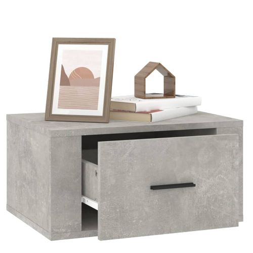 Tables De Chevet Murales 2 Pièces Gris Béton 50x36x25 Cm