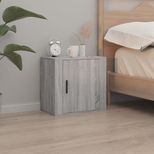 Table De Chevet Murale Sonoma Gris 50x30x47 Cm