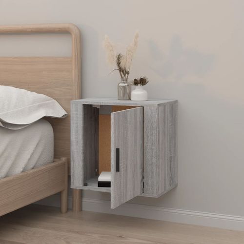 Table De Chevet Murale Sonoma Gris 50x30x47 Cm