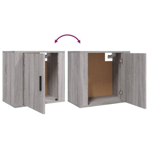Table De Chevet Murale Sonoma Gris 50x30x47 Cm