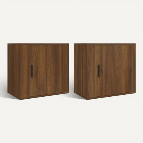 Tables De Chevet Murales 2 Pièces Chêne Marron 50x30x47 Cm