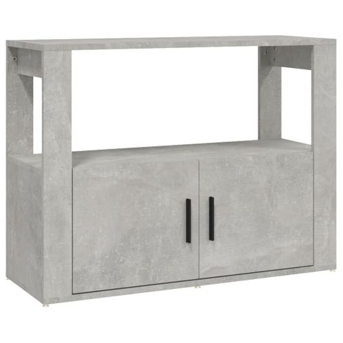 Buffet Gris Béton 80x30x60 Cm Bois Contreplaqué