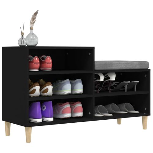 Armoire à Chaussures Noir 102x36x60 Cm Bois Contreplaqué