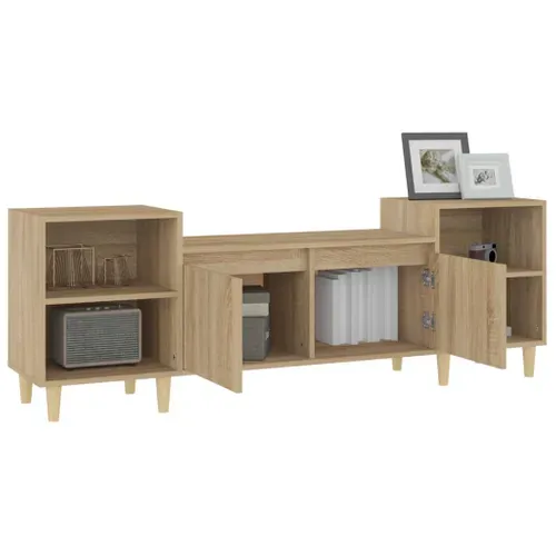Meuble TV Chêne Sonoma 160x35x55 Cm Bois Contreplaqué