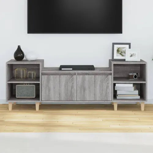 Meuble TV Sonoma Gris 160x35x55 Cm Bois Contreplaqué