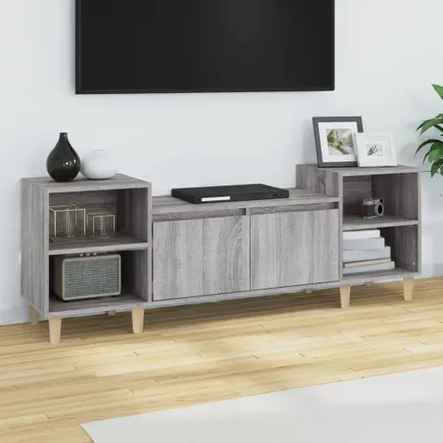 Meuble TV Sonoma Gris 160x35x55 Cm Bois Contreplaqué