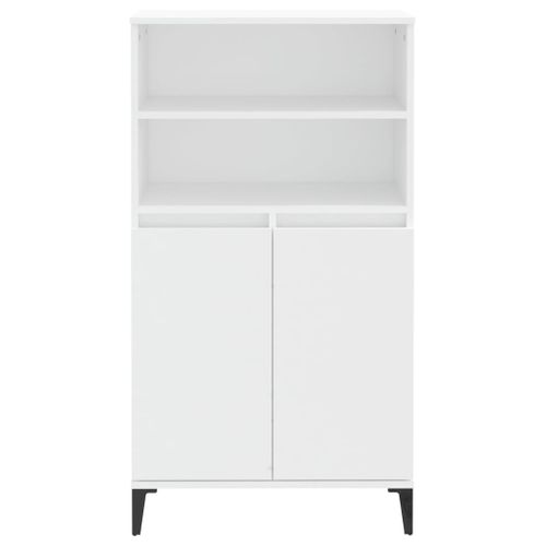 Buffet Haut Blanc 60x36x110 Cm Bois Contreplaqué