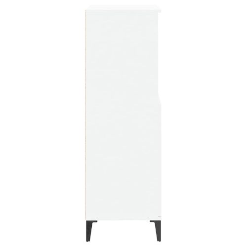 Buffet Haut Blanc 60x36x110 Cm Bois Contreplaqué