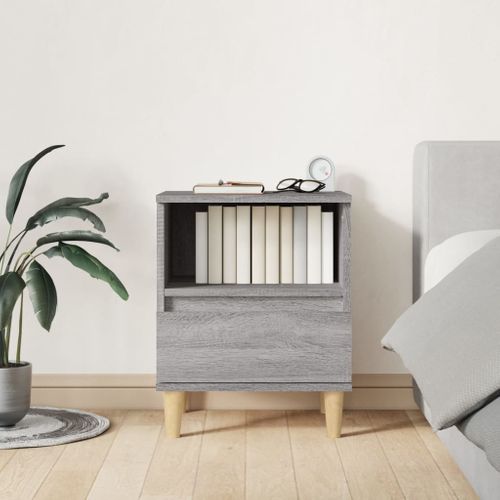 Table De Chevet Sonoma Gris 40x35x50 Cm