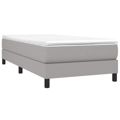 Cadre De Lit Avec Base À Lattes Pieds Solides Tissu Gris Clair 80x200 Cm