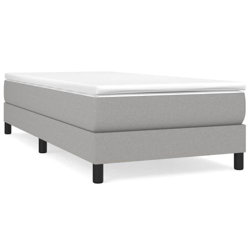 Cadre De Lit Avec Base À Lattes Pieds Solides Tissu Gris Clair 80x200 Cm