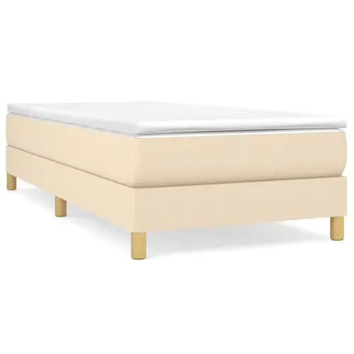 Cadre De Lit Crème 90x190 Cm Tissu