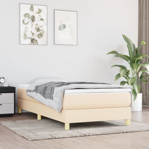 Cadre De Lit Crème 90x190 Cm Tissu