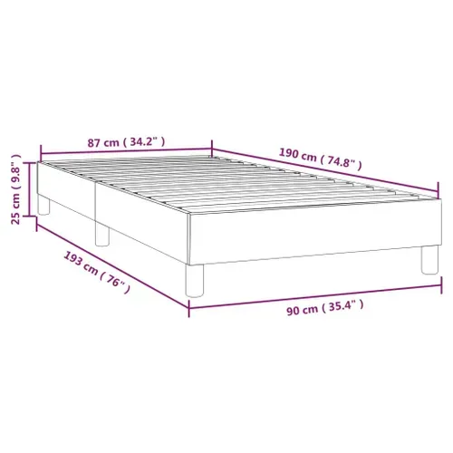 Cadre De Lit Crème 90x190 Cm Tissu