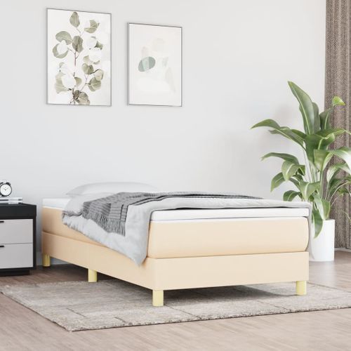 Cadre De Lit Crème 90x200 Cm Tissu