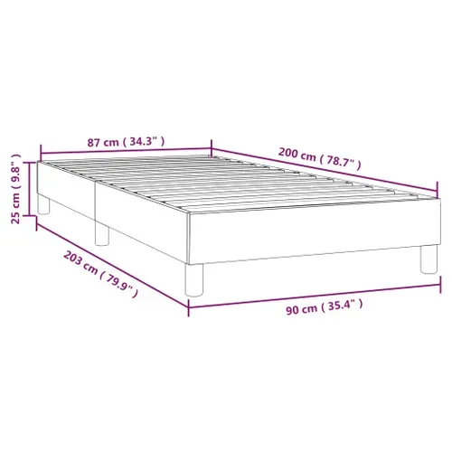 Cadre De Lit Crème 90x200 Cm Tissu