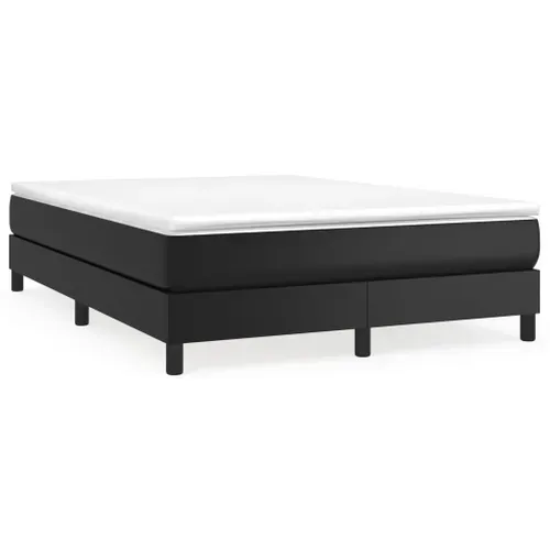 Cadre Lit Coffre Noir 140x190 Cm Simili Contreplaqué Bois Contreplaqué