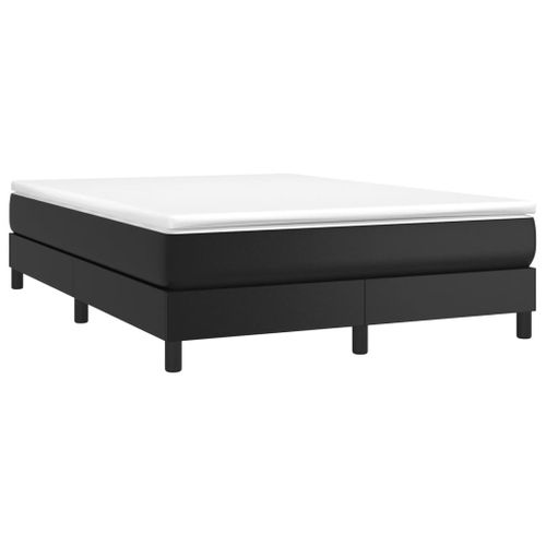 Cadre Lit Coffre Noir 140x190 Cm Simili Contreplaqué Bois Contreplaqué