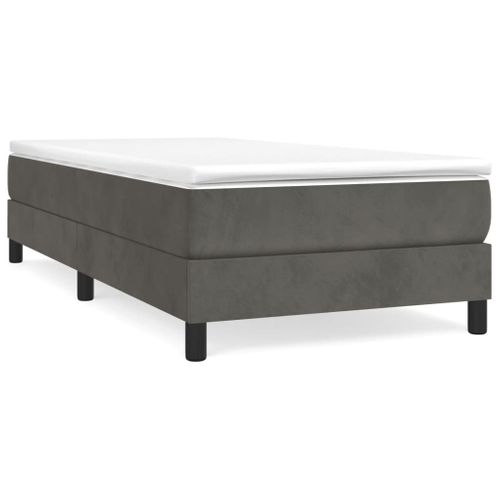 Cadre A Lattes 90x190 Cm En Velours - Gris Foncé