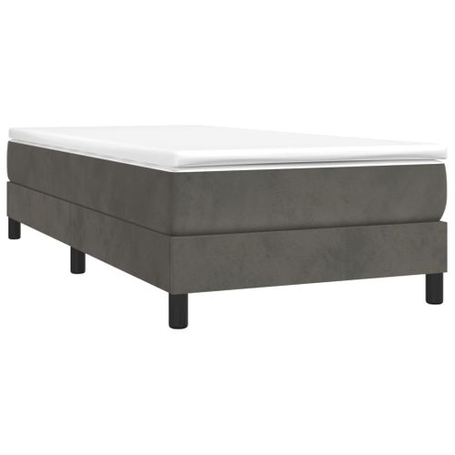 Cadre A Lattes 90x190 Cm En Velours - Gris Foncé