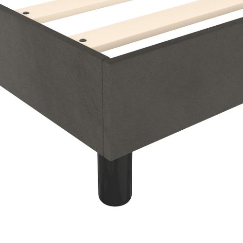 Cadre A Lattes 90x190 Cm En Velours - Gris Foncé