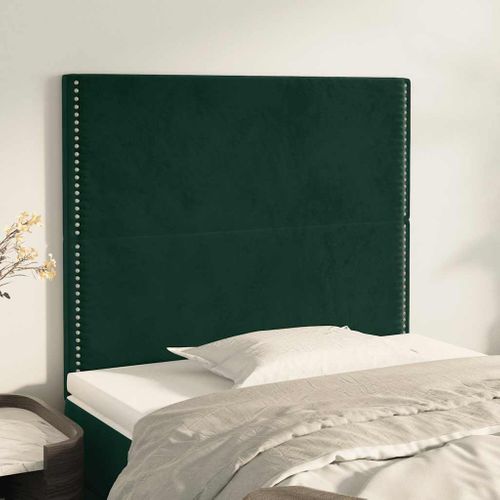 Tête De Lit Vert Foncé 100x5x118/128 Cm Velours