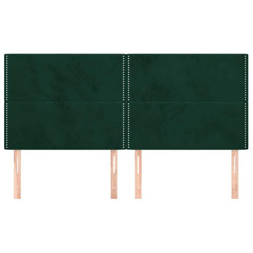 Tête De Lit Vert Foncé 200x5x118/128 Cm Velours