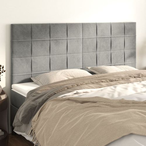 Tête De Lit Gris Clair 160x5x118/128 Cm Velours