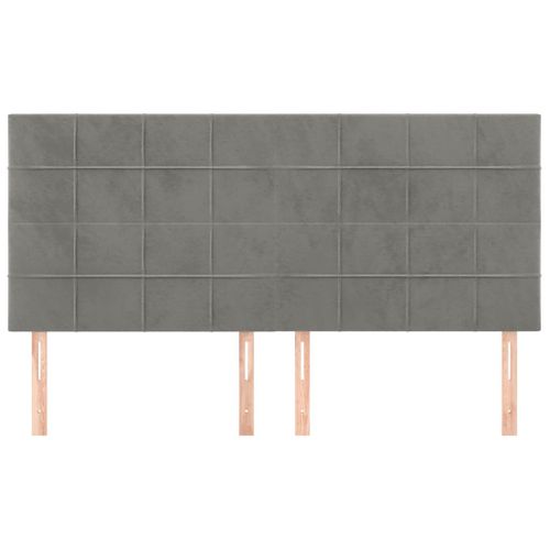 Tête De Lit Gris Clair 160x5x118/128 Cm Velours