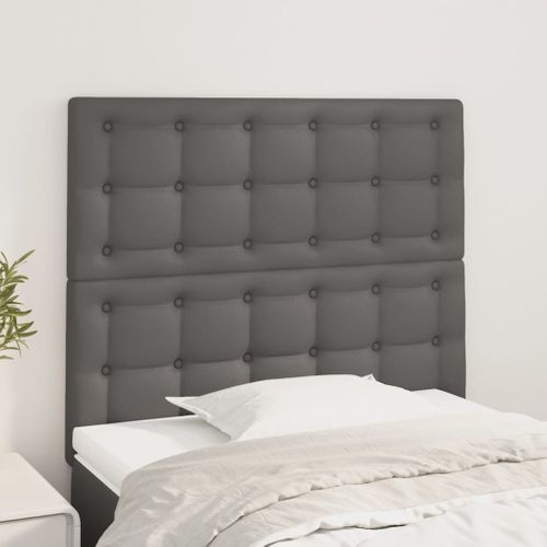 Tête De Lit Gris 100x5x118/128 Cm Simili