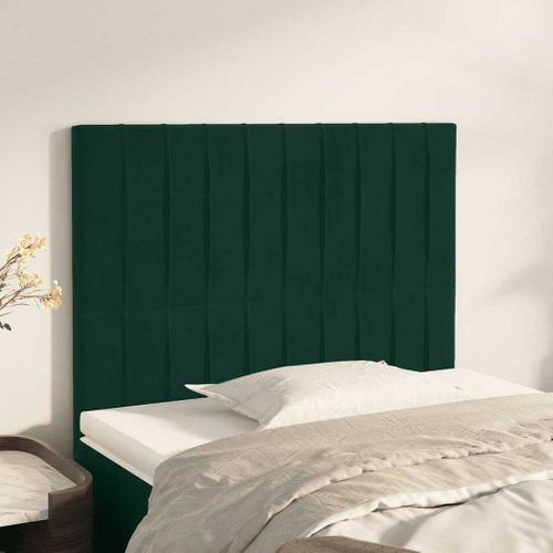 Tête De Lit Vert Foncé 100x5x118/128 Cm Velours