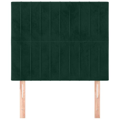 Tête De Lit Vert Foncé 100x5x118/128 Cm Velours
