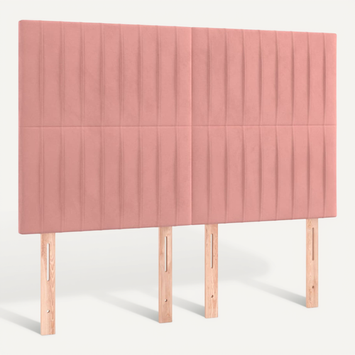 Tête De Lit Rose 144x5x118/128 Cm Velours