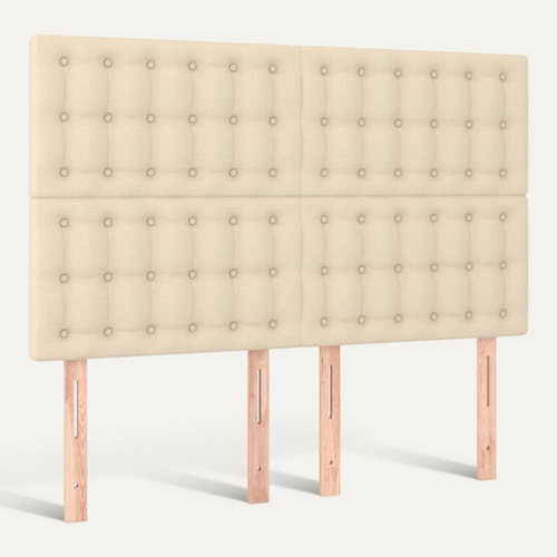 Tête De Lit Crème 144x5x118/128 Cm Tissu