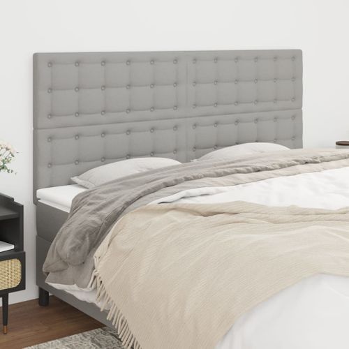 Tête De Lit Gris Clair 180 X 5 X 118/128 Cm Tissu