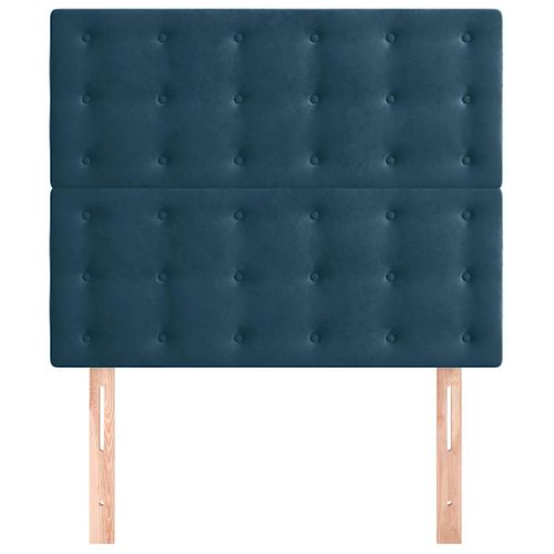 Tête De Lit Bleu Foncé 100x5x118/128 Cm Velours