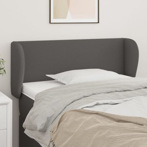 Tête De Lit Avec Oreilles Gris 83x23x78/88 Cm Simili
