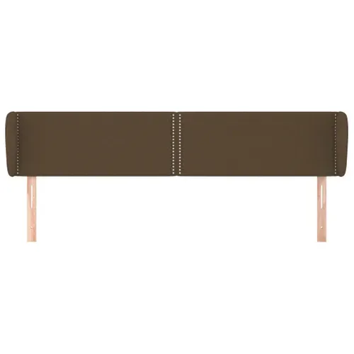 Tête De Lit Avec Oreilles Marron Foncé 183x23x78/88 Cm Tissu