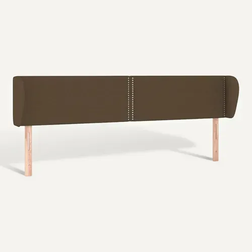 Tête De Lit Avec Oreilles Marron Foncé 183x23x78/88 Cm Tissu