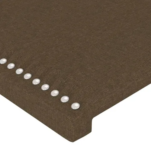 Tête De Lit Avec Oreilles Marron Foncé 183x23x78/88 Cm Tissu