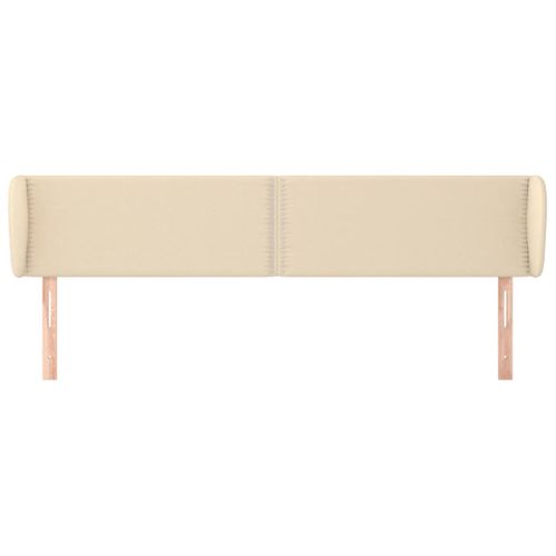 Tête De Lit Avec Oreilles Crème 183x23x78/88 Cm Tissu