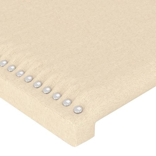 Tête De Lit Avec Oreilles Crème 183x23x78/88 Cm Tissu